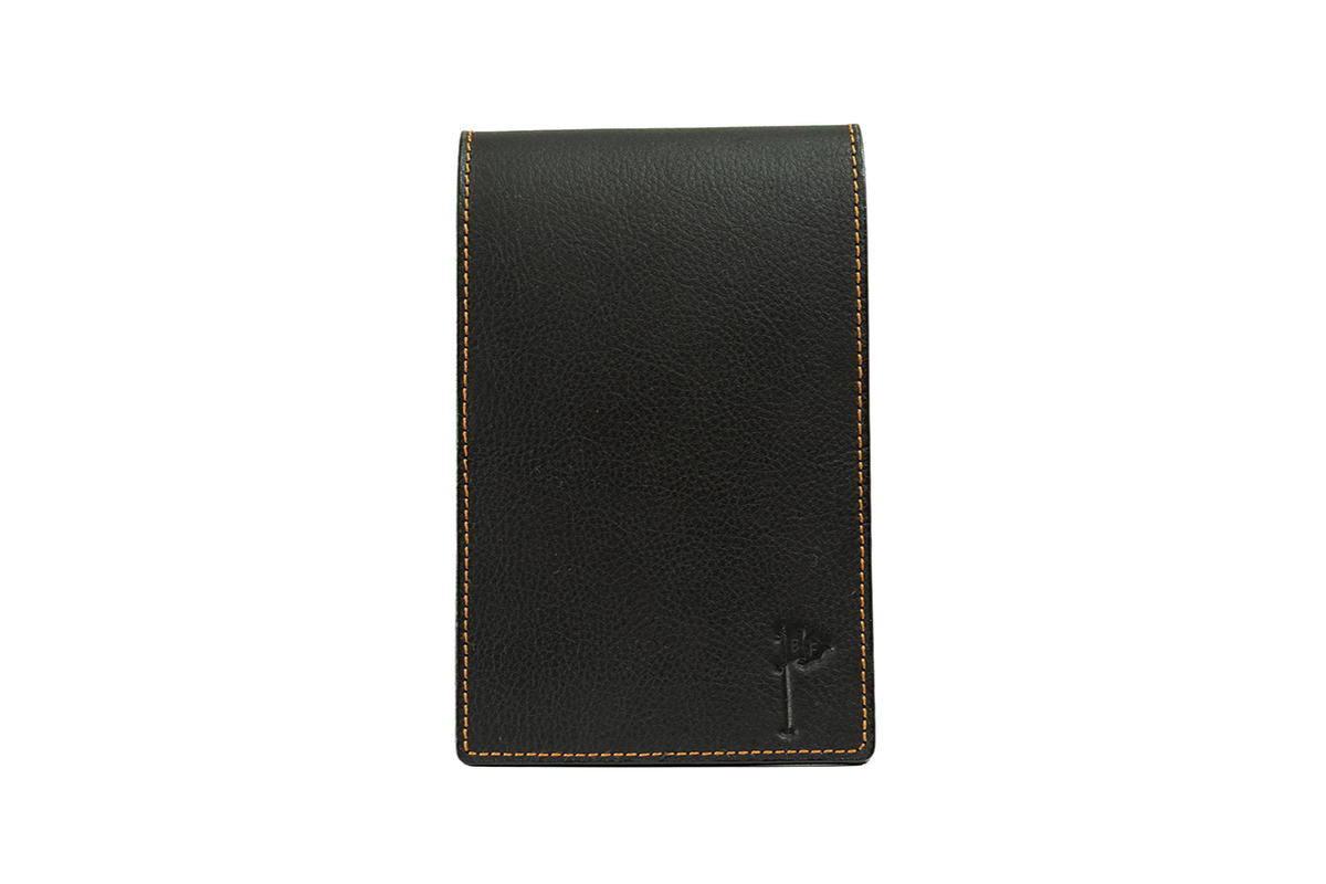 Handmade Leather Golf Scorecard Holder/ Yardage Book in Napa Black