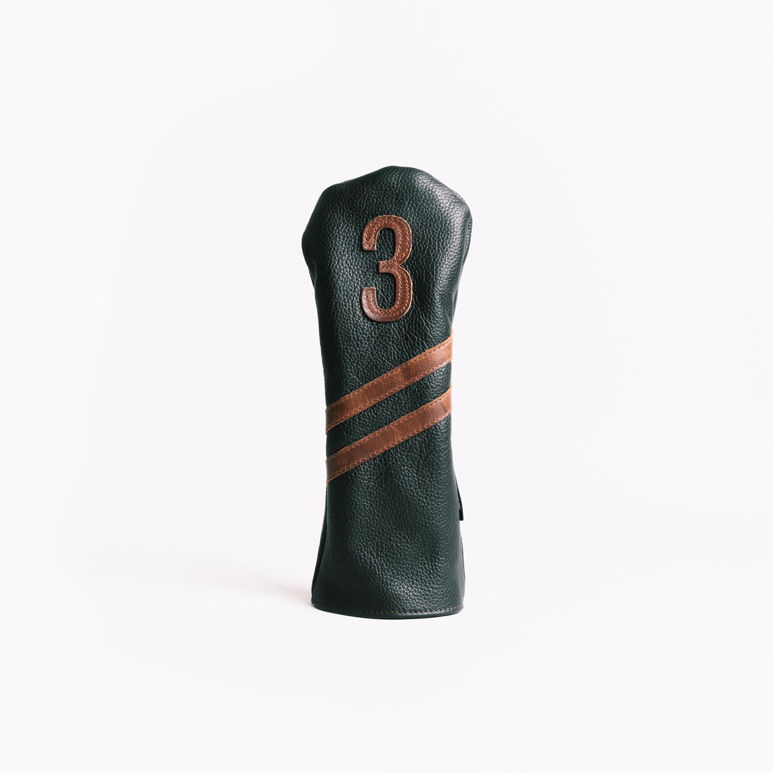 Americana Edition leather golf Headcover in Black/Chestnut 3 wood