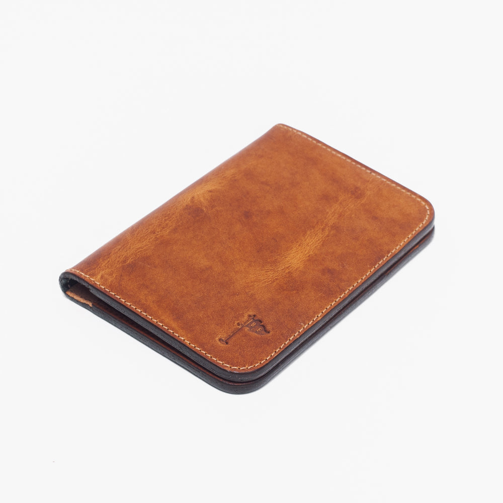 The Crenshaw Scorecard Holder / Field notes wallet in Horween Cognac leather