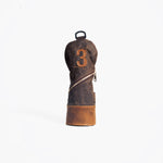 Waxed Canvas golf Headcover in Bourbon brown 3 fairway wood