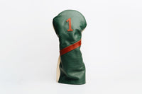 The Field | Hunter Green & Cream Leather Golf Headcover | Handmade Driver, Fairway & Hybrid Cover