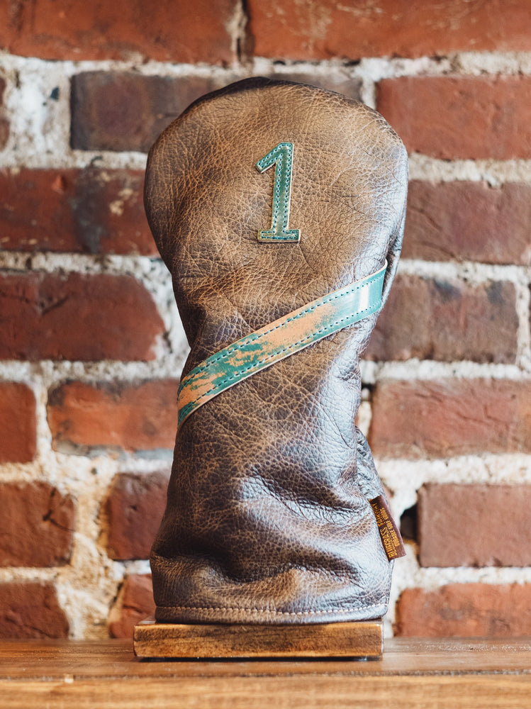 Single Barrel collection leather golf Headcover in Cigar /  Marbled Shell Cordovan