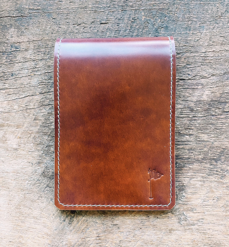 
            
                Load image into Gallery viewer, Single Barrel Collection  Yardage Book / Scorecard Holder in Compiel Shell Cordovan Marbled Brown
            
        