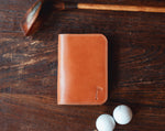 Handmade Leather Minimalist Golf Scorecard Holder in Buttero Chestnut