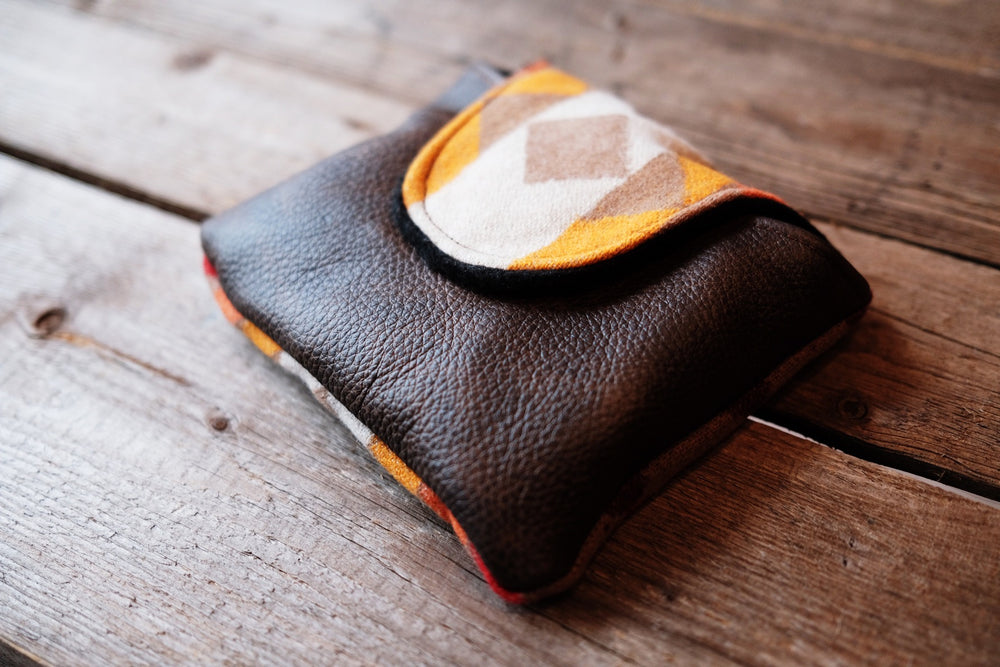 Single Barrel Mallet putter cover in Pendleton Wool/Chestnut Leather