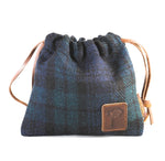 Harris Tweed Golf Drawstring Valuables Pouch in Black Watch