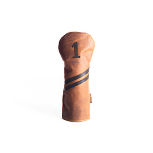 Americana Edition leather golf Headcover in Chestnut with Black Trim Driver