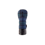 Americana Edition Harris Tweed and  leather golf Headcover in Black Watch Driver