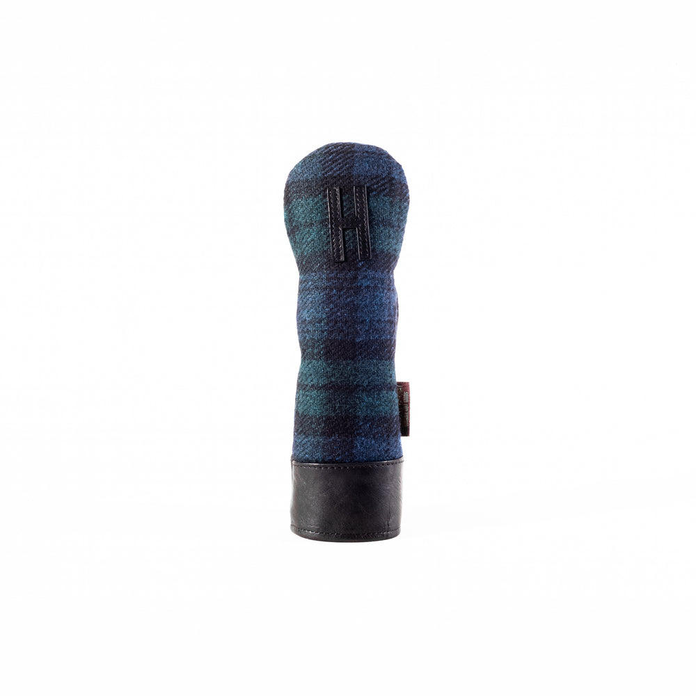 Americana Edition Harris Tweed and  leather golf Headcover in Black Watch Hybrid