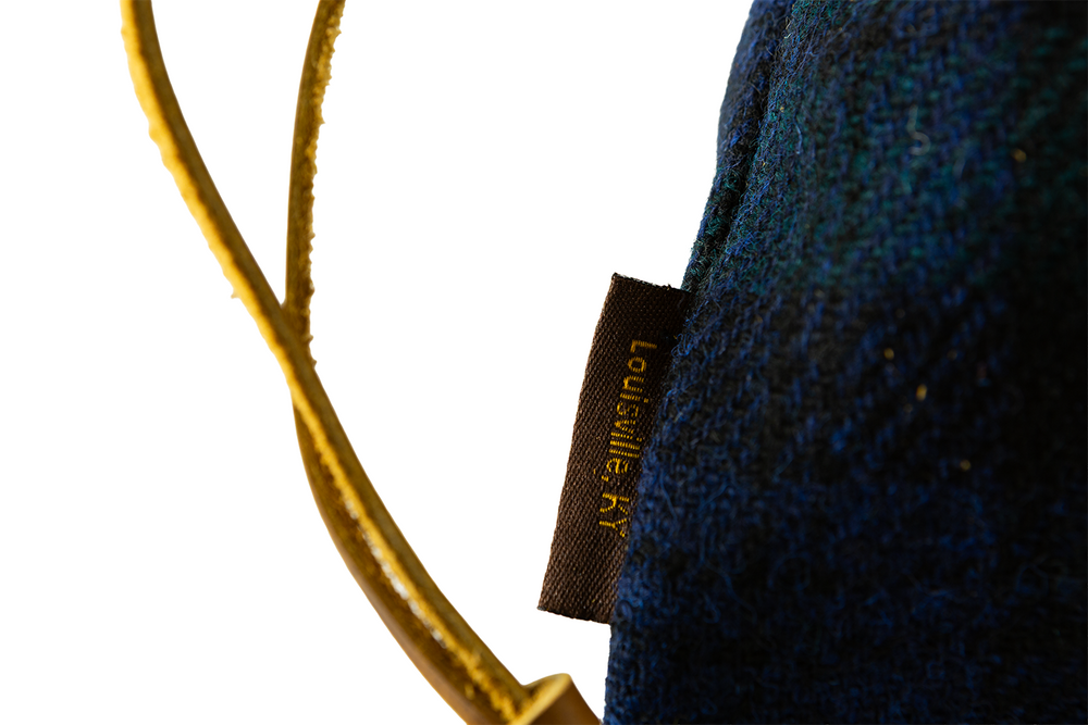 Harris Tweed Golf Drawstring Valuables Pouch in Black Watch