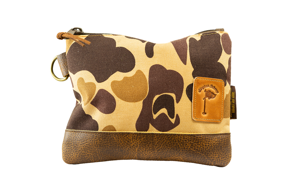 Cordura Canvas Zippered Golf Valuables Field Pouch in Camo