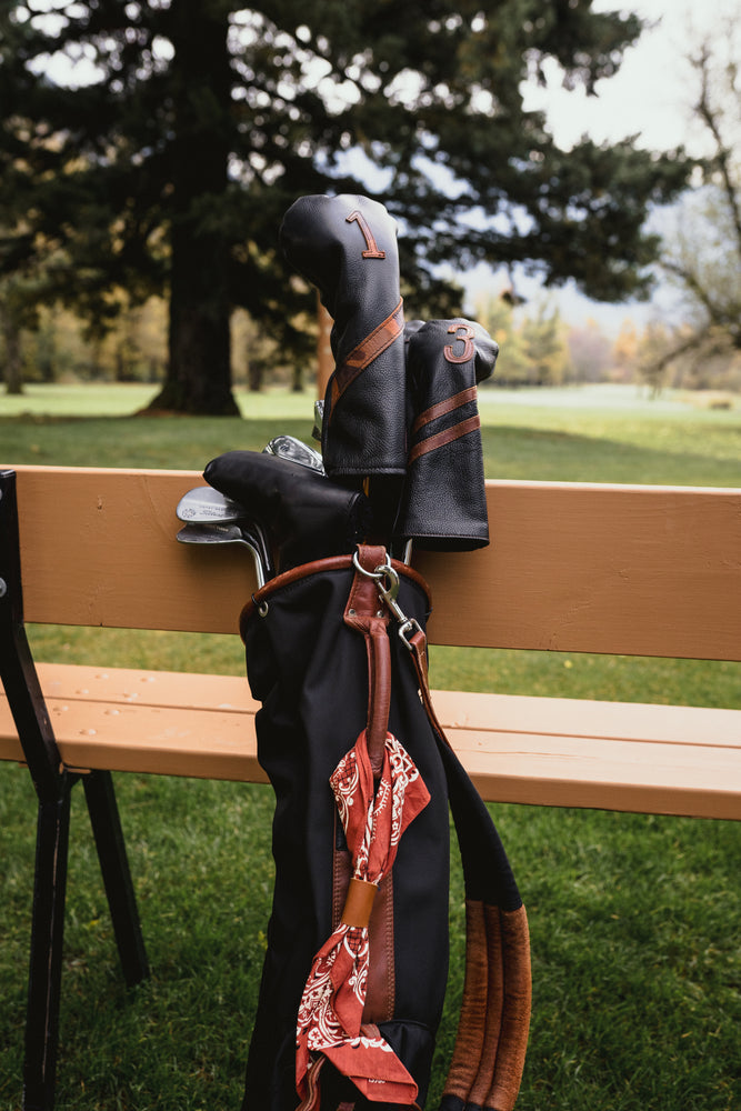 Americana Edition leather golf Headcover in Black/Chestnut Driver