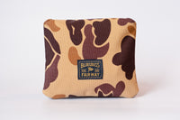 Redan Mallet putter cover in Cordura Duck Camo Nylon / Bourbon Leather