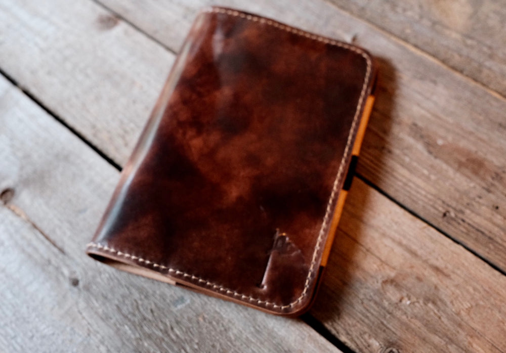Single Barrel Collection Minimalist Scorecard Holder in  Shell Cordovan Marbled