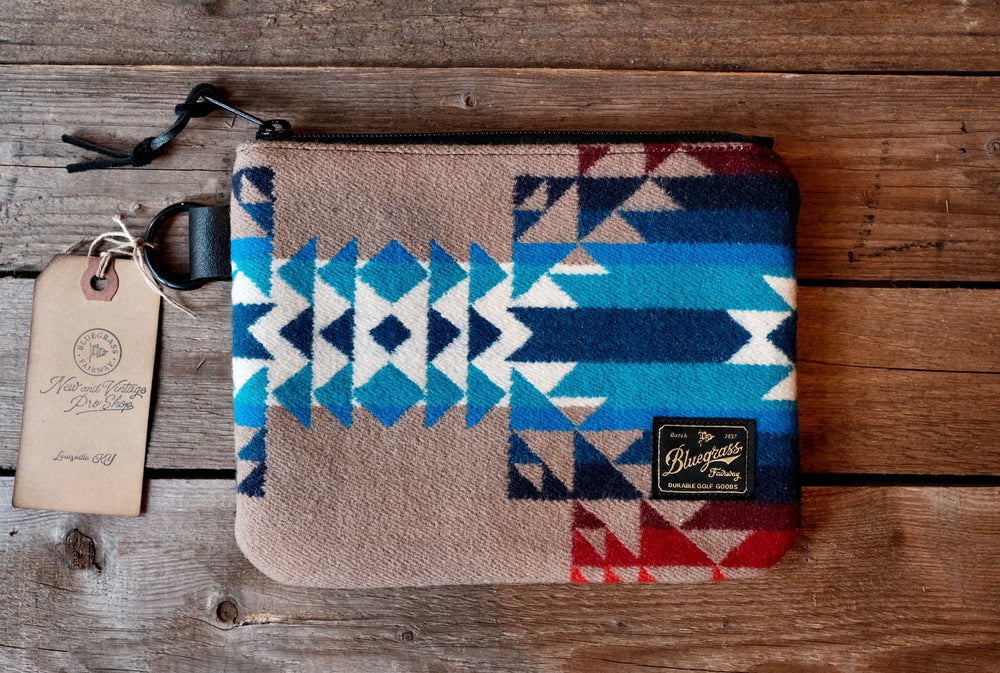 Single Barrel Collection Pendleton Wool  Zippered Golf Valuables Field Pouch
