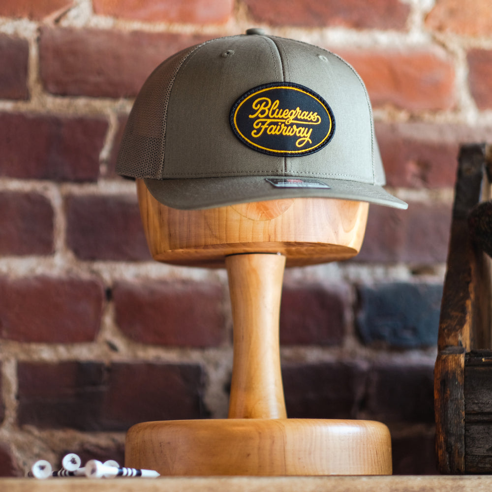 Bluegrass Fairway Snapback Hat in Olive w/ Logo Patch