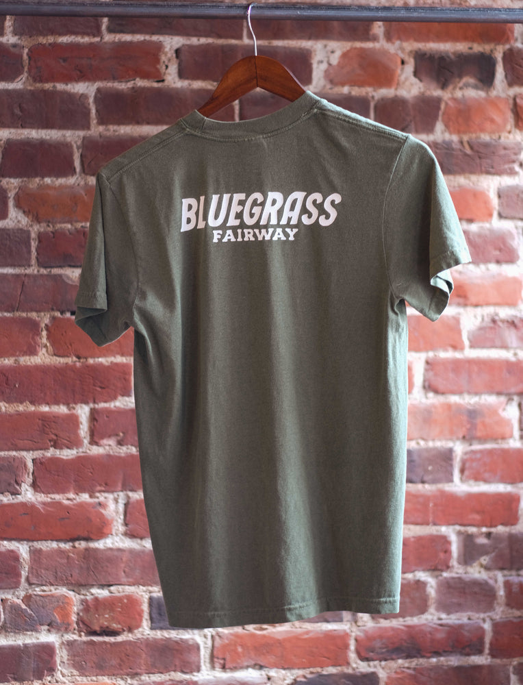 Bluegrass Fairway Flag and Script Logo  / Olive Tee
