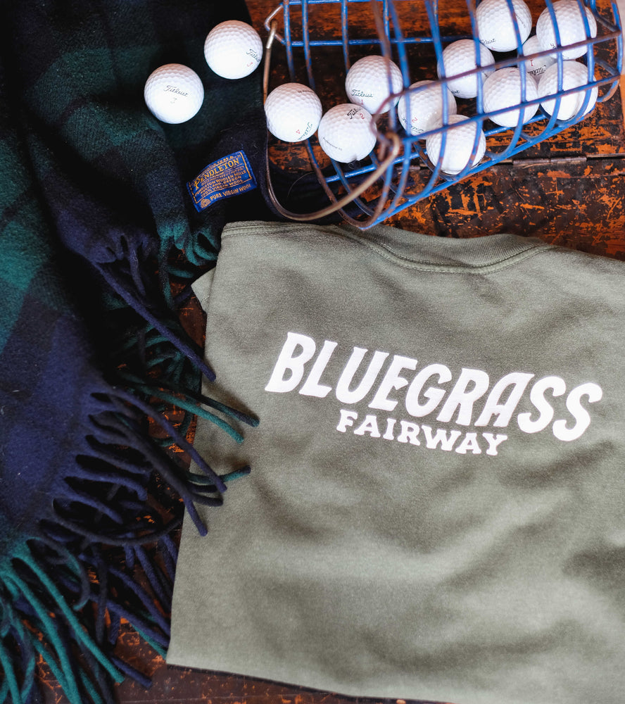 Bluegrass Fairway Flag and Script Logo  / Olive Tee
