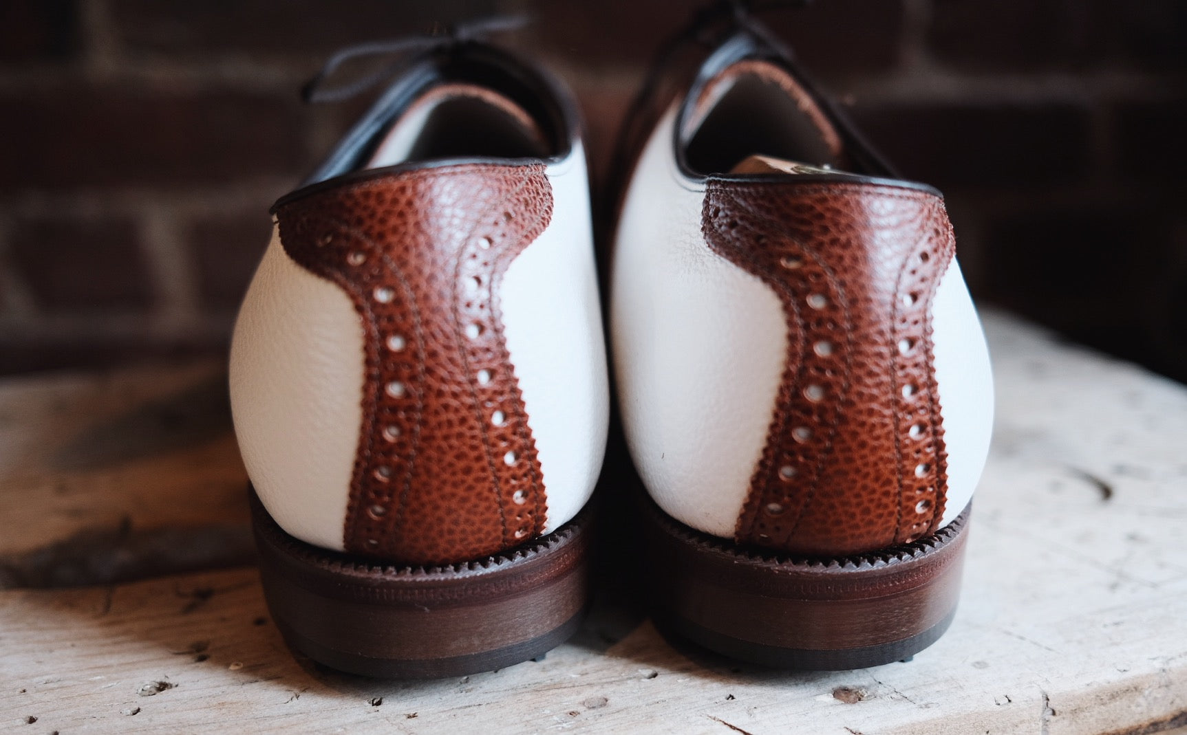 FootJoy Classics Golf Shoes — White / Brown Saddle - Size 12 C