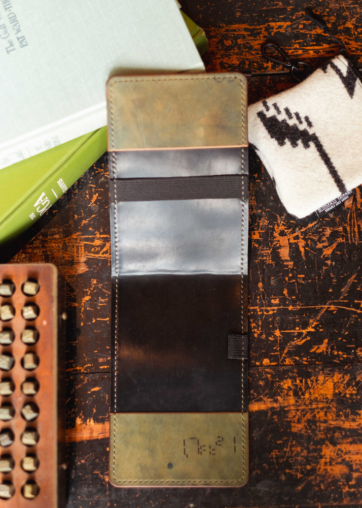 Single Barrel Collection  Yardage Book / Scorecard Holder in Horween Shell Cordovan Black