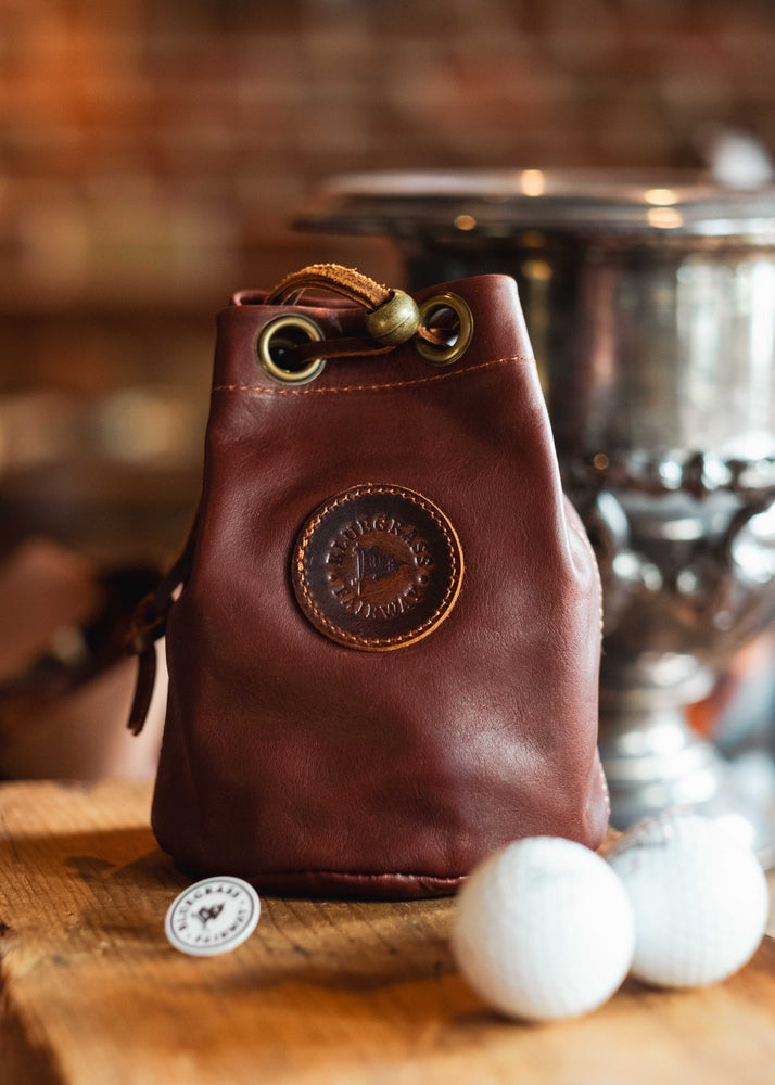 Essentials Leather Golf Valuables Field Pouch in Vintage Bourbon