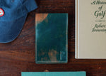 Single Barrel Collection  Yardage Book / Scorecard Holder in Shell Cordovan Marbled Emerald