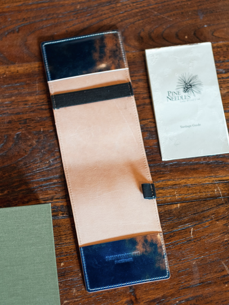 Single Barrel Collection  Yardage Book / Scorecard Holder in Shell Cordovan Marbled Sienna