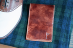 Single Barrel Collection  Yardage Book / Scorecard Holder in Rocado Shell Cordovan Marbled Whiskey
