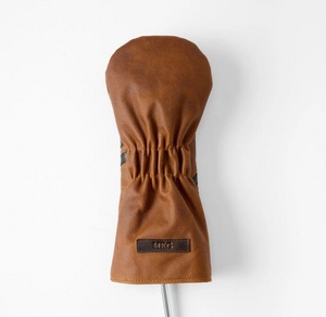 Americana Edition leather golf Headcover in Chestnut with Black Trim Driver
