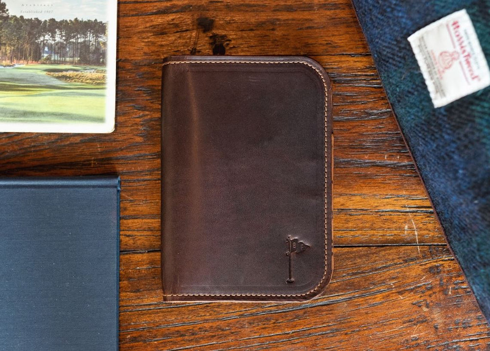 Single Barrel Collection Crenshaw Scorecard Holder in Horween Chromexel / Horween Shell Cordovan