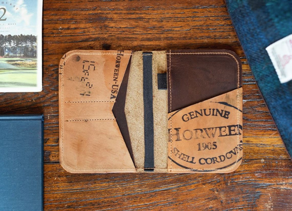 Single Barrel Collection Crenshaw Scorecard Holder in Horween Chromexel / Horween Shell Cordovan