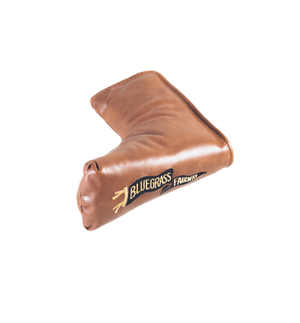 
            
                Load image into Gallery viewer, Redan putter cover in Chestnut Leather Pennant Logo
            
        