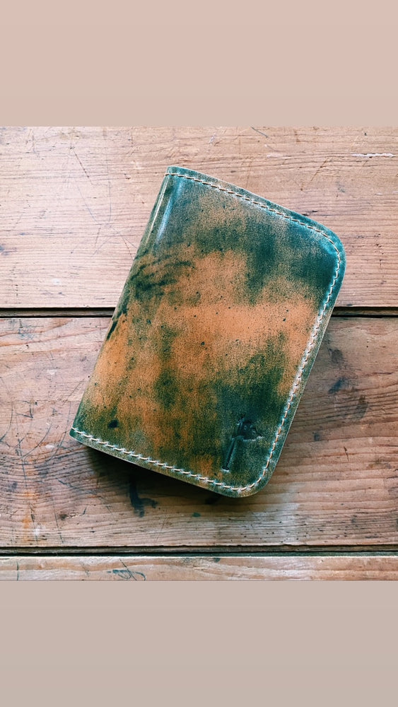 Single Barrel Collection Minimalist Scorecard Holder in  Shell Cordovan Marbled Emerald