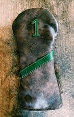 Single Barrel collection leather golf Headcover in Cigar / Conceria Walpier Buttero Green
