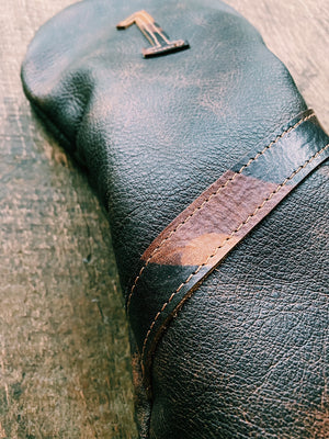 Single Barrel collection leather golf Headcover in Cigar / La Perla Azzurra Camo