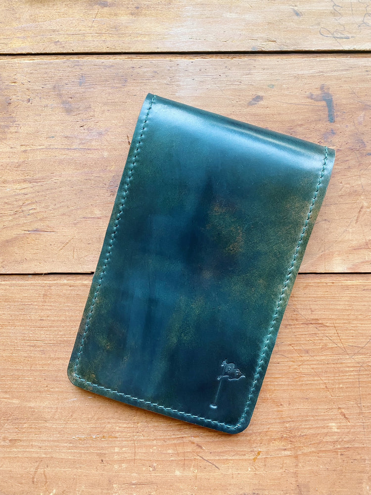 Single Barrel Collection  Yardage Book / Scorecard Holder in Horween Shell Cordovan Marbled black(Blemish)