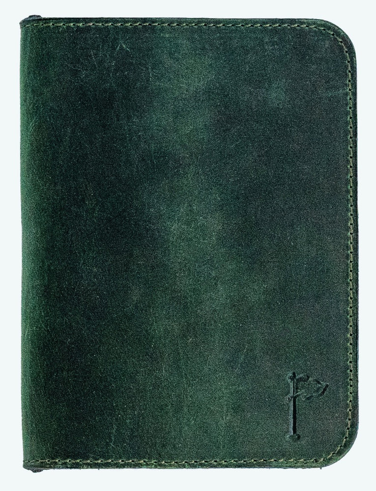 
            
                Load image into Gallery viewer, Leather Minimalist Golf Scorecard Holder in Olive - Bluegrass Fairway
            
        