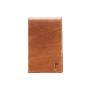 Handmade Leather Golf Scorecard Holder / Yardage Book in Vintage Tobacco Tan